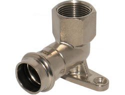 Угольник ROMMER настенный с креплением ВПр-ВР, 22х3/4, из нержавеющей стали прессовой