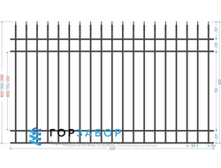 Секция забора с элементами ковки KSZ15-20 купить от завода