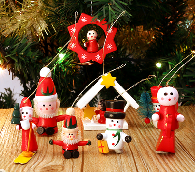Набор деревянных елочных игрушек 24шт/уп