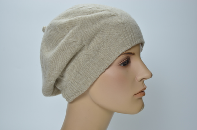 Бежевый берет из кашемира