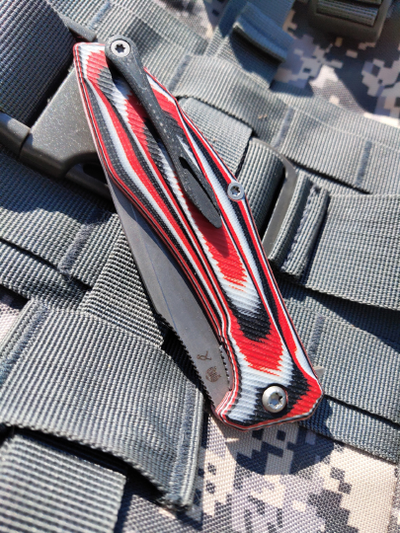 Складной нож Грач сталь ЛАМИНАТ Васильева, рукоять G10, цвет швейцарка