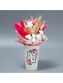 Стаканчик для цветов "LOVE" Белый 13*9см
