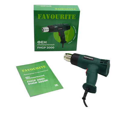 Фен технический FAVOURITE FHGP 2000, 2000 Вт, 400/600 С, 300/500 л/мин