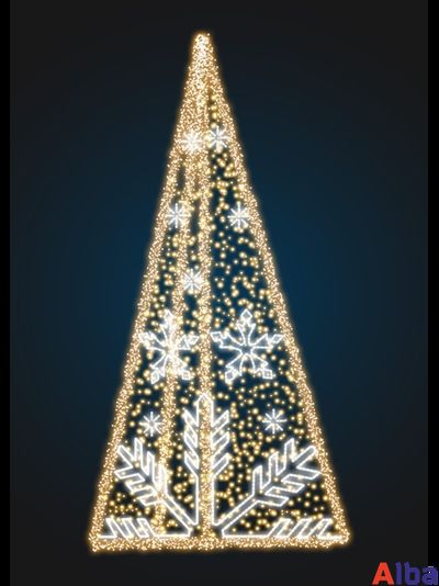 Светодиодная Елка со снежинками, 5 м
