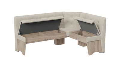 Кухонный уголок «Барселона» Дуб Сонома трюфель/Микровелюр Duna Brilliant