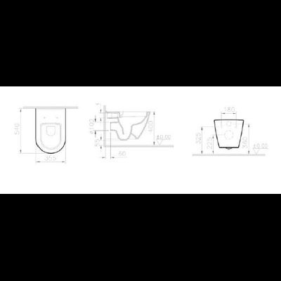 Подвесной безободковый унитаз SmoothFlush, VitrA Sanibelle, 7551B003-0075