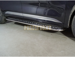 Пороги с площадкой 75х42 мм ТСС для Exeed VX 2023-