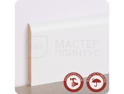 Белый МДФ плинтус под покраску (Теквуд) TeckWood Титан прямой 80х10 мм.