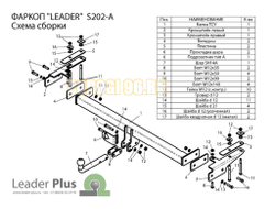 Фаркоп Лидер-Плюс для SsangYong Musso/Тагаз Road Partner 1993-2011