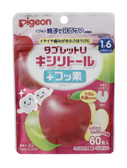 Pigeon Таблетки с ксилитом от кариеса со вкусом яблока в упаковке 65 шт