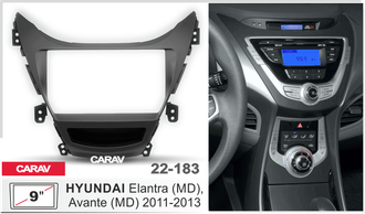 Переходная рамка CARAV 22-183 HYUNDAI Elantra 2010-2013 (MD) , Avante 2010-2013 (MD)