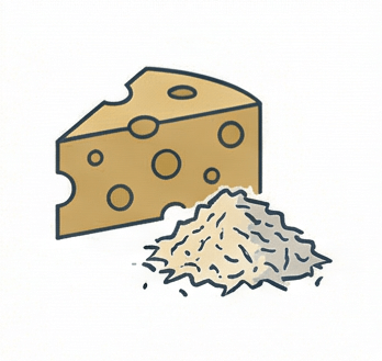 Куски сыра на белом фоне