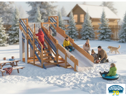 Деревянная зимняя горка "IgraGrad Snow Fox", скат 4 м мод.3 Томск