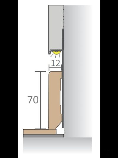 Плинтус скрытого монтажа PRO DESIGN 323 черный муар RAL 9005