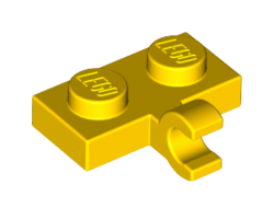 Plate, Modified 1 x 2 with Clip on Side Horizontal Grip, Yellow (11476 / 6179329 / 6313121)