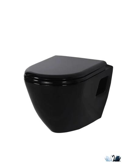 Унитаз с инсталляцией подвесной Creavit Terra черный глянец в комплекте с Alcadrain AM101/1120-4:1 RU M578-0001 с черной клавишей