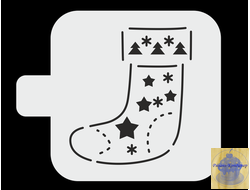Трафарет "Рождественский носок-звёздочки", 12*12 см