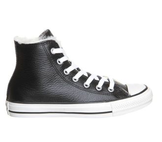 Converse All Star Leather Black Fur
