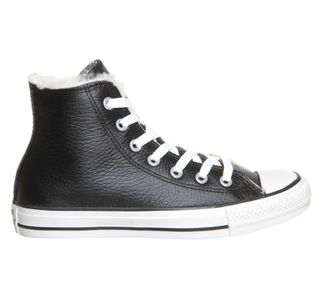 Зимние кеды Converse All Star Leather Black Fur