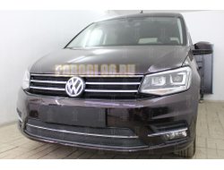 Защита радиатора Volkswagen Caddy 2015- (2 части) black низ