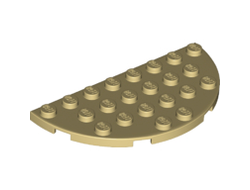 Plate, Round Half 4 x 8, Tan (22888 / 6123812)