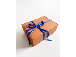 2 штуки - Подарочная коробка GILEV 52x38x22 см с наполнителем и синей лентой