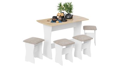 Обеденная группа тип 1 Белый/Дуб крафт золотой/Иск.замша Latte