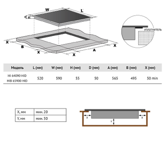 Индукционная варочная панель  Korting HI 64090 HID
