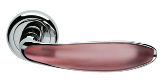Дверные ручки Morelli Luxury MURANO CRO/RASA Цвет - Хром/матовое стекло розовое