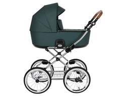 Коляска люлька 1в1 Roan Bass Next Classic d14 Pacific Green/Chrome (руч.Коричневый)