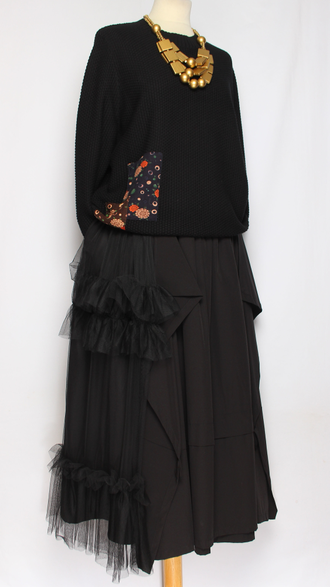 Джемпер ХЛОПОК СОТЫ " ДВЕ НАШИВКИ" L-856 кофе, черный до р.52