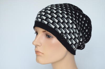 Черный берет вязаный женский Vizio Италия 5330 B