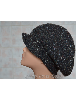 Кепка вязаная для женщин Vizio Визио Италия 5821 черная