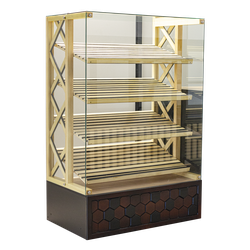 Витрина с каркасом из дерева и ЛДСП для демонстрации выпечки