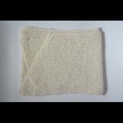 Вязаный комплект белая шапка с отворотом и шарф Vizio Италия 6270 CR