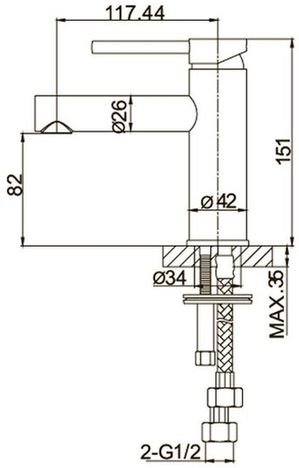 СМЕСИТЕЛЬ ДЛЯ РАКОВИНЫ DON-1 | ЦВЕТ ХРОМ