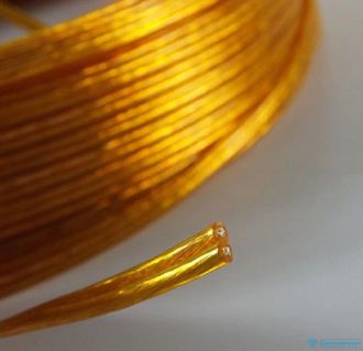 Провод Salcavi плоский 2х0.50 мм2 прозрачный золотой