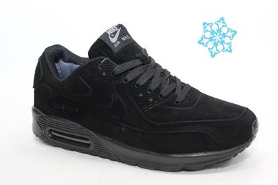 NIKE Air Max 90VT черные (Зима) с мехом