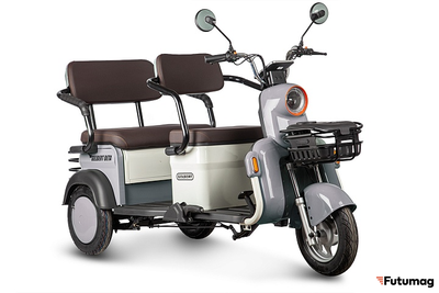 Электротрицикл Rutrike Gelbert Beta 48V/60V 800Вт серо-белый