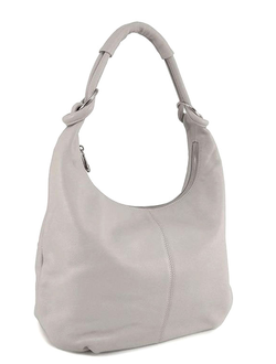 (АРТИКУЛ: 8618/1/7) СУМКА МЕШОК, БОЛЬШАЯ, НАТУРАЛЬНАЯ КОЖА, СВЕТЛО-СЕРАЯ, ЧЕРЕЗ ПЛЕЧО