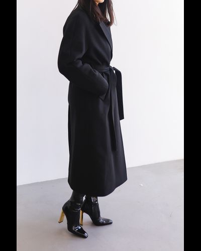 Пальто утепленное шерстяное (черный)