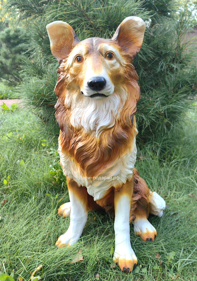 КОЛЛИ - садовая фигура 58*42см  3кг   экологичный полистоун Россия  3049/012211*  Не боится влаги и перепадов температур.