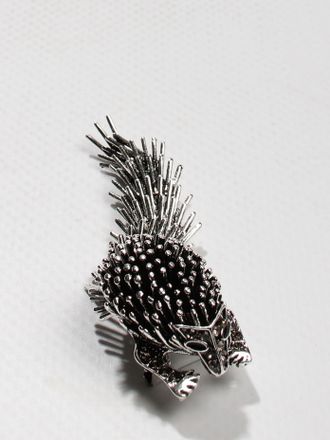 Брошь "Панголин" белый металл