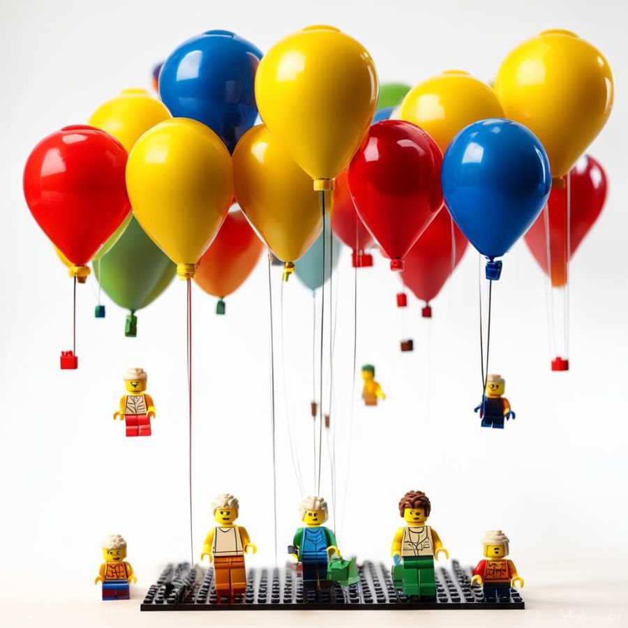 Воздушные шарики собранные из конструктора лего