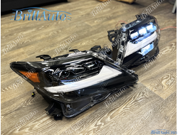 Фары Lexus LX 570 12-15 стиль LX600 бегающие