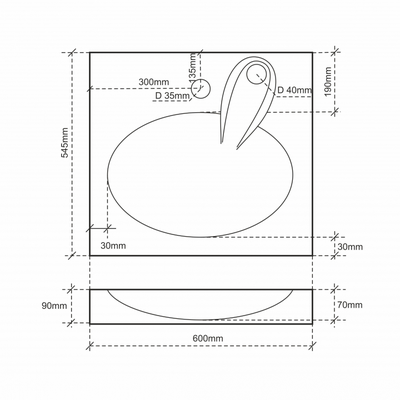 Раковина над стиральной машиной Луна 60Х54