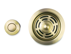 Комплект для измельчителя: фланец + кнопка в цвете "Светлое золото"