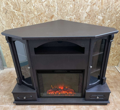 Угловой электрический камин Вилс BL с очагом Sparta 25.5 LED