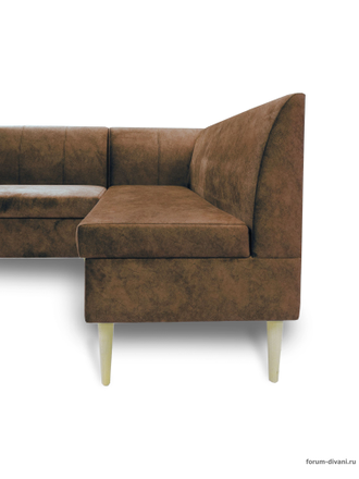 Кухонный Угловой диван "Форум-8Б" Стандартный Велюр, Коричневый, правый