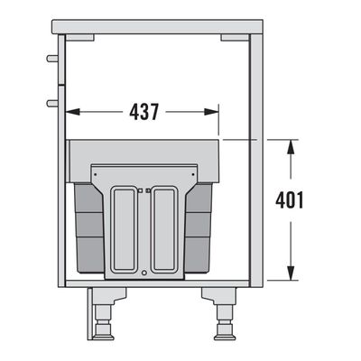 Встраиваемое ведро для мусора 28л Tandem Hailo